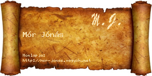 Mór Jónás névjegykártya